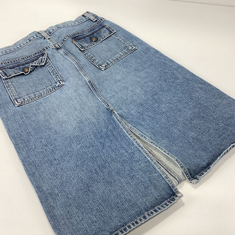 GAP Jean Skirt Utility Denim A-Line Skirt with Pocket Details Size 8 - Picture 2 of 9
